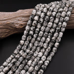 Natural Luna Pearl Granite Tube Cylinder Barrel Beads 15.5" Strand