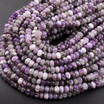 Natural Chevron Amethyst 8mm Smooth Rondelle Beads 15.5" Strand