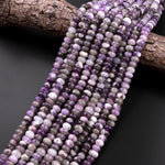 Natural Chevron Amethyst 8mm Smooth Rondelle Beads 15.5" Strand