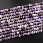 Natural Chevron Amethyst 8mm Smooth Rondelle Beads 15.5" Strand