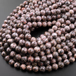 Natural Leopard Skin Jasper 6mm 8mm 10mm Smooth Round Beads 15.5" Strand