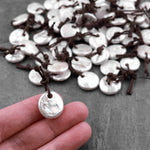 Natural White Coin Pearl Pendant W/ Large Drill Hole Focal Bead