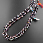 Natural Cat's Eye Tourmaline 6mm 8mm Rondelle Beads 15.5" Strand