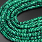 AAA Natural Green Malachite Rondelle Beads 8mm Gemstone From Congo 15.5" Strand