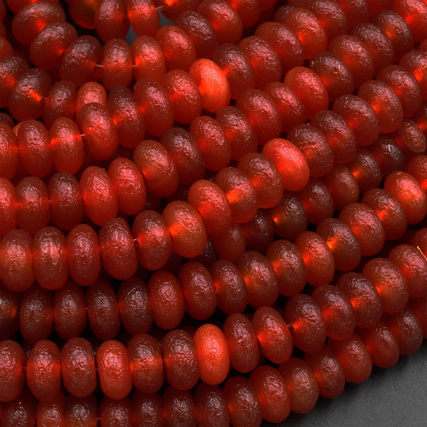 AAA Red Gobi Agate Rondelle 6mm 8mm 10mm Matte Beads 15.5" Strand