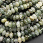 Natural Brazilian Green Phantom Quartz Rondelle Beads 8mm 15.5" Strand
