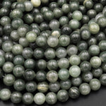 Natural Green Phantom Quartz 6mm Round Beads 15.5" Strand