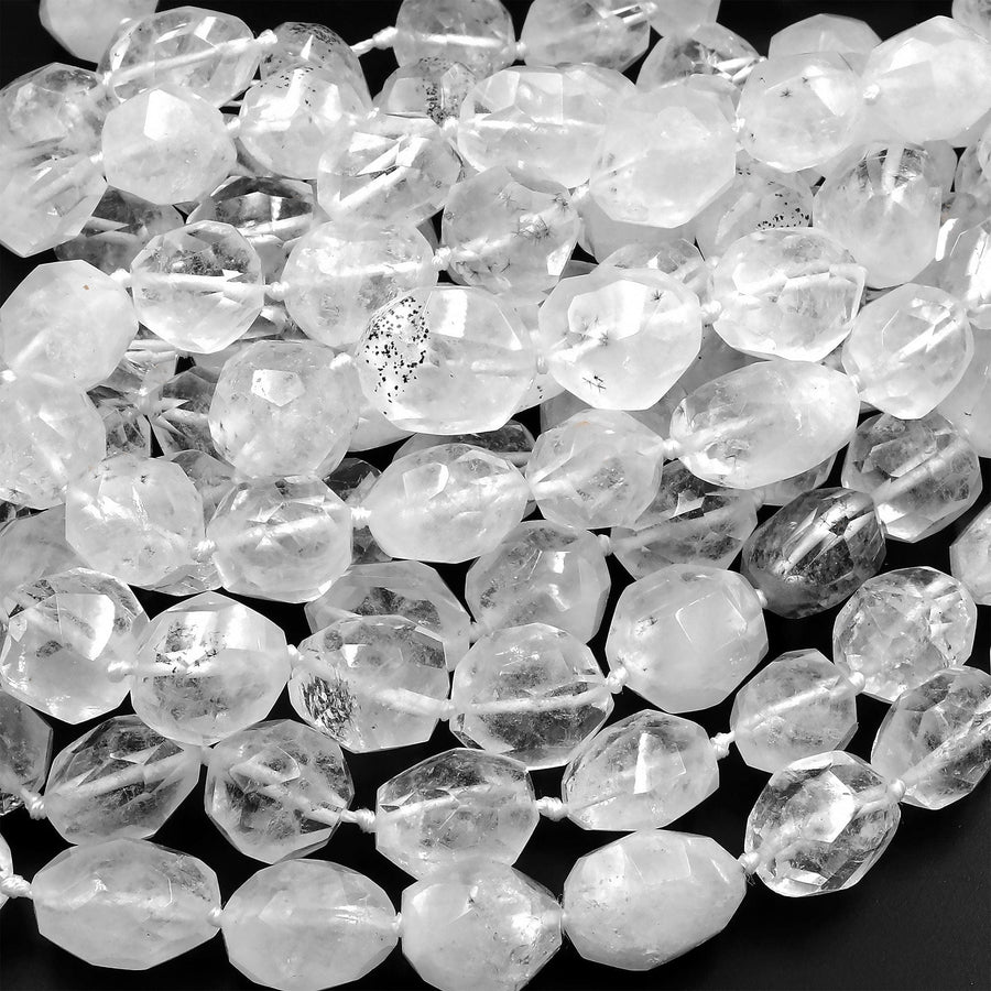 Rare Faceted Hollandite Quartz Round Beads 10mm 12mm 14mm 16mm 22mm 24mm Magnificent Natural Healing Stone 15.5" Strand