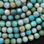 Aqua Terra Agate 6mm 8mm Round Beads Aka Dragon Skin Robin's Egg Agate 15.5" Strand