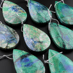 From the Old Arizona Copper Mine~ Natural Chrysocolla Azurite Teardrop Pendant