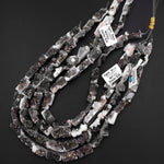 Natural Mystic Smoky Champaign Agate Druzy Drusy Beads Freeform Rectangle Shape 15.5" Strand