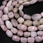 Large Natural Kunzite Freeform Rounded Pebble Nuggets Beads 15.5" Strand