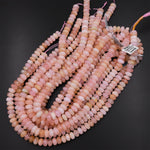 Natural Pink Peach Morganite Aka Pink Aquamarine Beryl Rondelle Beads 8mm 10mm 15.5" Strand