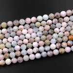 Faceted Natural Multicolor Aquamarine 8mm Round Beads 15.5" Strand