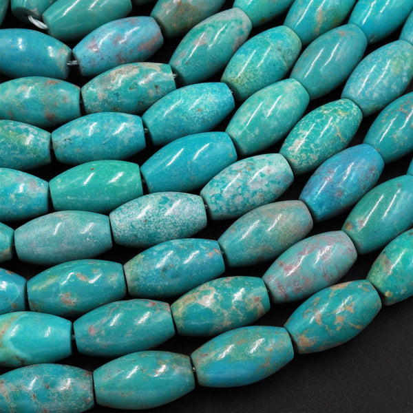 Genuine Natural Turquoise Beads 8x14mm Cylinder Drum Barrel 15.5" Strand