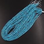 Genuine Real Natural Arizona Blue Turquoise 3mm 4mm Rondelle Beads 15.5" Strand