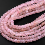 AAA Faceted Natural Pastel Pink Morganite Pink Aquamarine Beryl Rondelle Beads 6mm 15.5" Strand