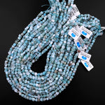 Natural Blue Larimar Freeform Pebble Nugget 6mm Beads Gemstone 15.5" Strand