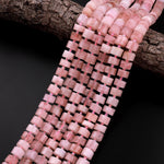Faceted Natural Pastel Pink Morganite Aquamarine Beryl Rondelle Beads Short Cylinder 9mm 10mm AA Grade Real Genuine Gemstone 15.5" Strand