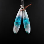 Drilled Chrysocolla in Quartz Teardrop Earring Pair Matched Teardrop Cabochon Gemstone Beads