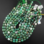 Natural Australian Green Chrysoprase Tube Cylinder Beads 15.5" Strand