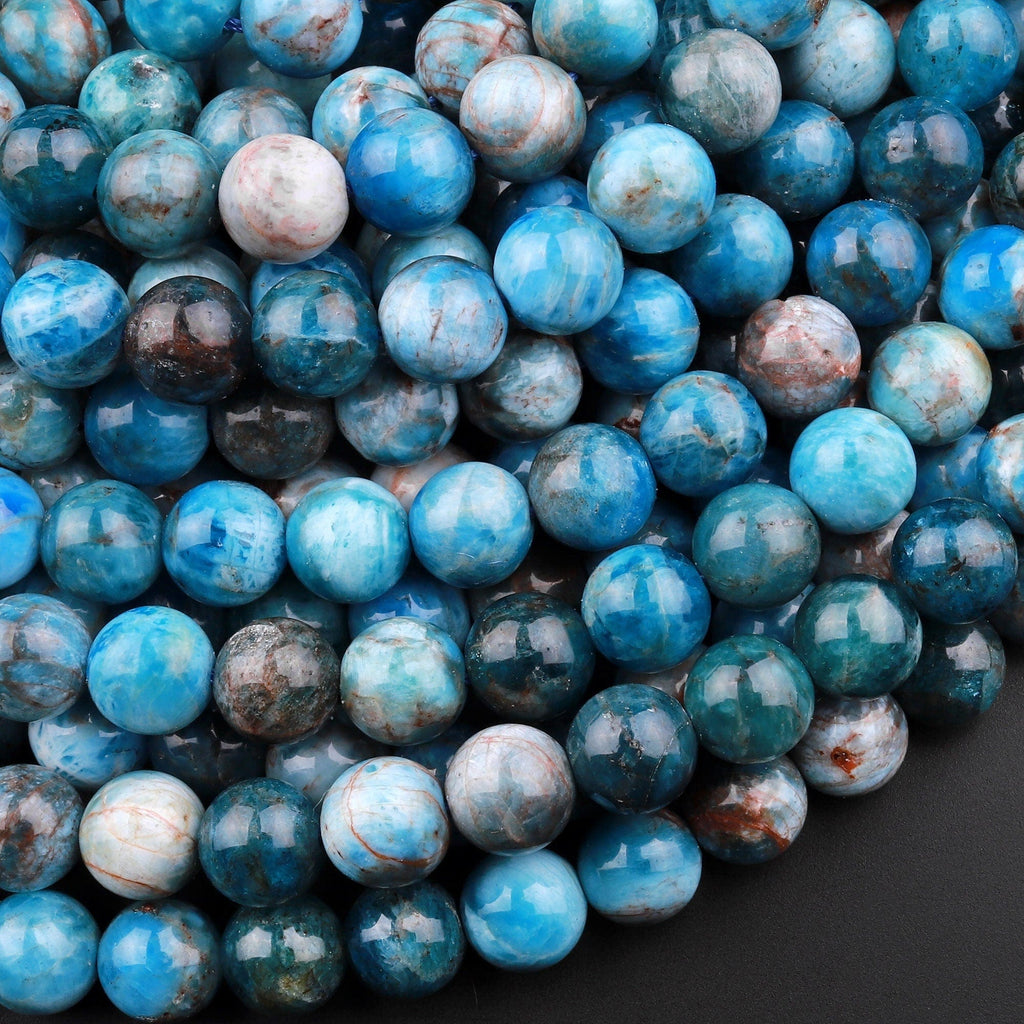 Natural Apatite 4mm 6mm 8mm 10mm Smooth Round Beads 15.5" Strand