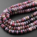 Natural Multicolor Tourmaline Rondelle 5mm 6mm Beads Pink Green Yellow Brown Tourmaline Gemstone 15.5" Strand