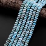 Natural Blue Larimar Beads 8mm 10mm Rondelle Beads 15.5" Strand