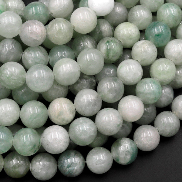 Natural Green Jadeite 6mm 8mm Round Beads Real Genuine Green Jade Gemstone 15.5" Strand
