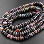 Natural Cat's Eye Tourmaline 6mm 8mm Rondelle Beads 15.5" Strand