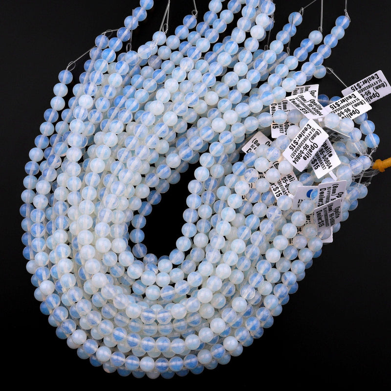 Opalite 6mm 8mm 10mm 12mm Smooth Round Beads 15.5" Strand