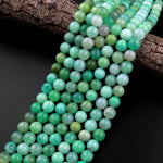 Natural Australian Green Chrysoprase 8mm 9mm 10mm 11mm 12mm 13mm Smooth Round Beads 15.5" Strand