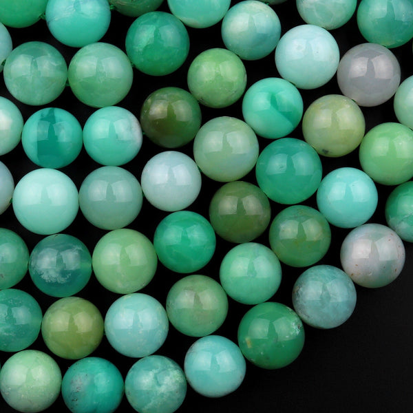 Angelstones Natural Green Chrysoprase Gemstone 10mm Round Beads Stretch Bracelet 7 Inch Unisex Angelstones Natural Green Chrysoprase Gemstone 10mm Round Beads Stretch Bracelet 7 Inch Unisex