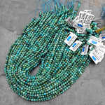 Natural Turquoise 4mm Round Beads High Quality Real Genuine Vibrant Green Turquoise 15.5" Strand