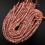 Natural Peach Moonstone 4mm 6mm 8mm 10mm Round Beads 15.5" Strand