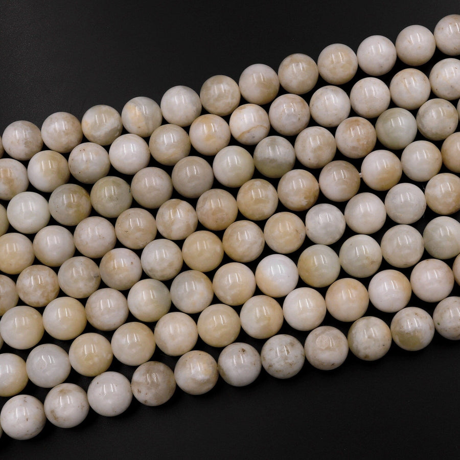 Natural Nephrite Hetian Jade 10mm Smooth Round Beads Real Genuine Jade 15.5" Strand