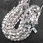 White Oval Pearl Real Genuine Natural Freshwater Pearl 16" Strand