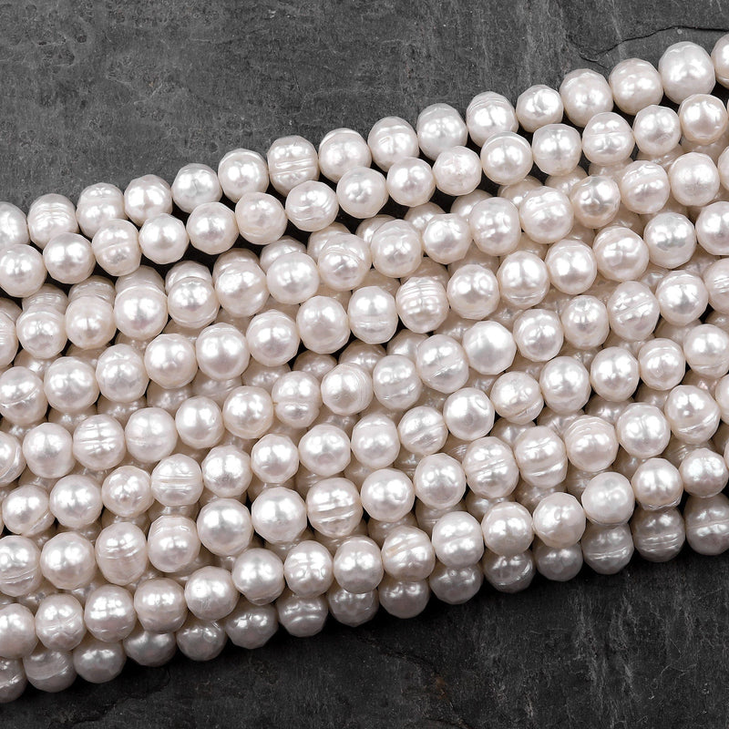 6-7mm Round Freshwater Pearls, White (16 Strand)