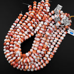 Natural Orange Spiny Oyster Off Round Beads 8mm 10mm 15.5" Strand