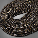 AAA Natural Golden Obsidian Faceted 2mm Cube Dice Square Beads Micro Faceted Laser Diamond Cut 15.5" Strand