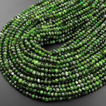 Natural Green Chrome Diopside Beads Micro Faceted 5mm Rondelle Gemstone 15.5" Strand