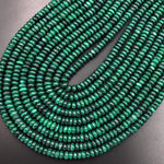 Natural Green Malachite Smooth Rondelle Beads 6mm Gemstone From Congo 15.5" Strand