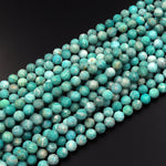 Natural Russian Amazonite Faceted Round Beads 4mm 6mm 8mm Stunning Natural Blue Green Gemstone 15.5" Strand