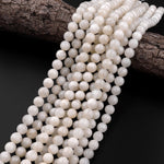 Natural Creamy White Moonstone 4mm 6mm 8mm 10mm 12mm Round Beads 15.5" Strand