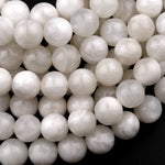 Natural Creamy White Moonstone 4mm 6mm 8mm 10mm 12mm Round Beads 15.5" Strand