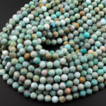 Natural Russian Amazonite Faceted Round Beads 6mm 8mm Stunning Natural Blue Green Yellow Laser Diamond Cut Gemstone 15.5" Strand