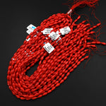 AAA Genuine Red Bamboo Coral Smooth Teardrop Briolette Beads 10mm Vertically Drilled 15.5" Strand