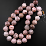 Large Natural Peach Feldspar Moonstone 20mm 22mm Round Beads 15.5" Strand
