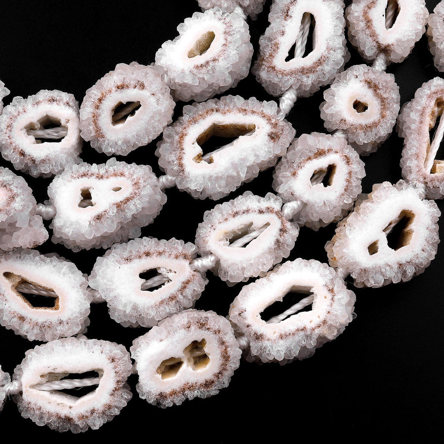 Natural Solar Quartz Stalactite Flower Beads 15.5" Strand