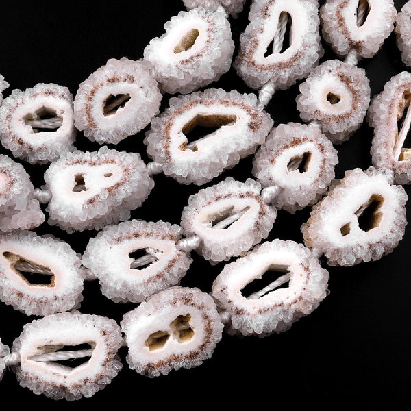 Natural Solar Quartz Stalactite Flower Beads 15.5" Strand